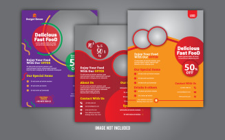 3 Food Promotional Flyer Bundle Pack - Corporate Identity Template