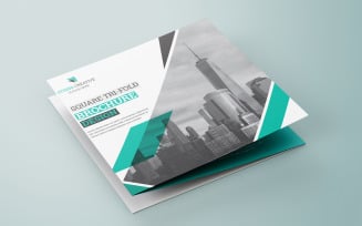 Free Green Color Bifold Brochure - Corporate Identity Template
