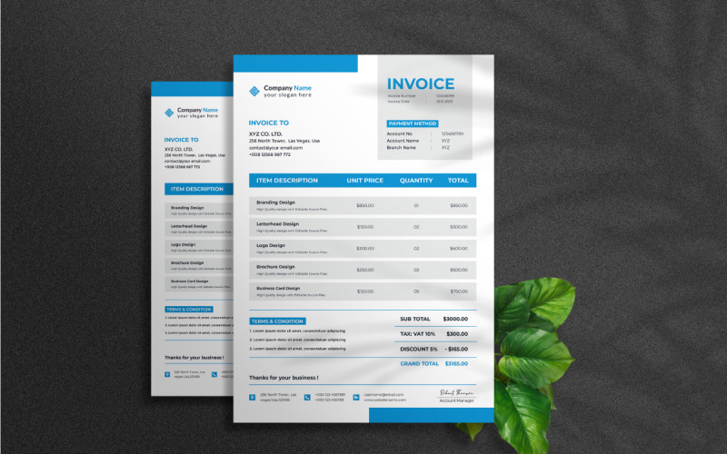 Free Invoice Design For Your Business Corporate Corporate Identity