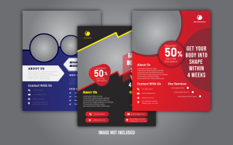 4 Gym Fitness Flyer Bundle Pack - Corporate Identity Template