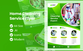 Home Cleaning Service Flyer - Corporate Identity Template