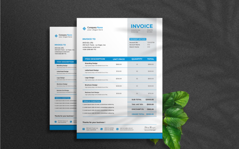 Invoice Design Corporate Template Corporate Identity