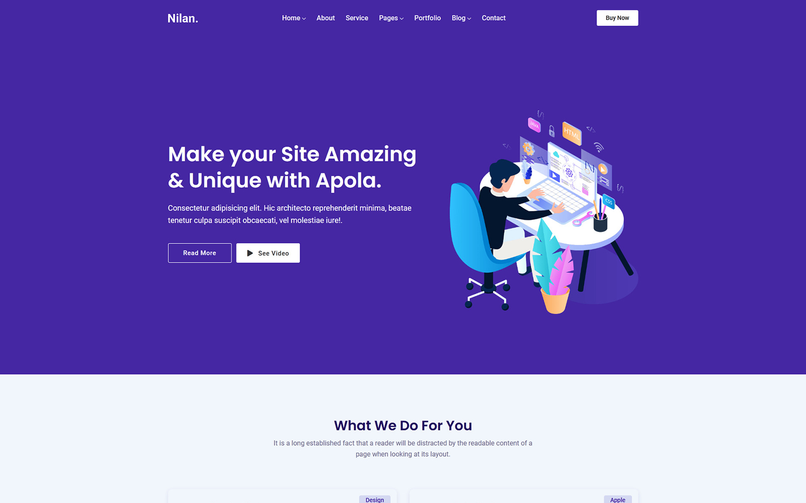 "Nilan - Landing, Marketing & Hosting Html Website Template" 响应式网页模板 #171943