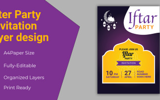 Ramadan Iftar Party Celebration Flyer Design - Corporate Identity Template