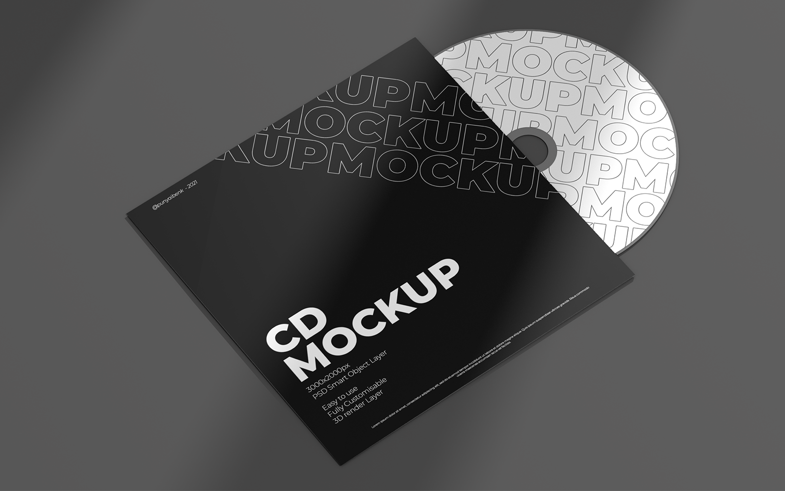 Square CD Cover & CD Mockup