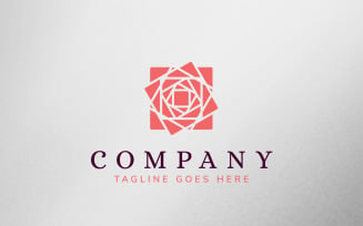 Cubic Rose Logo Tempate Design