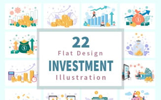 22 Money Investment Flat Design - Illustration