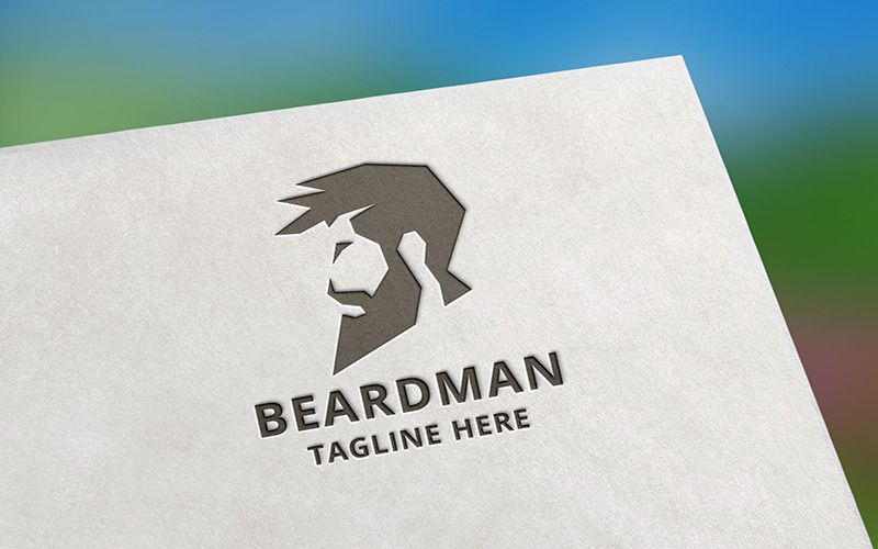 Beard Man Logo Logo Template
