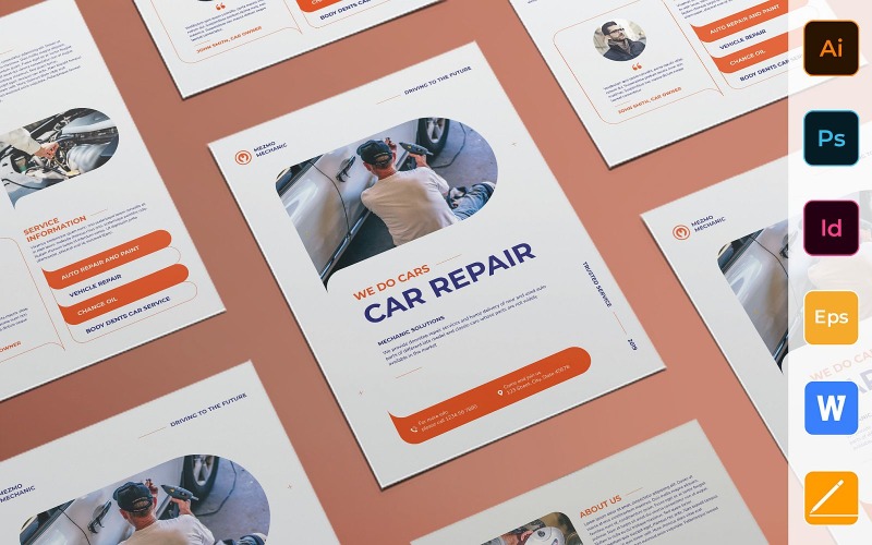 Creative Car Repair Flyer Corporate identity template Corporate Identity