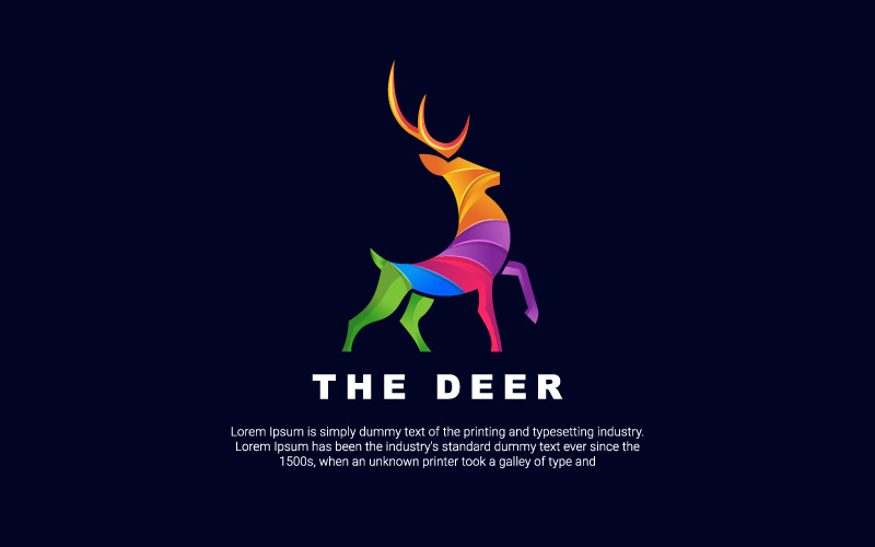 The Deer Logo template Logo Template