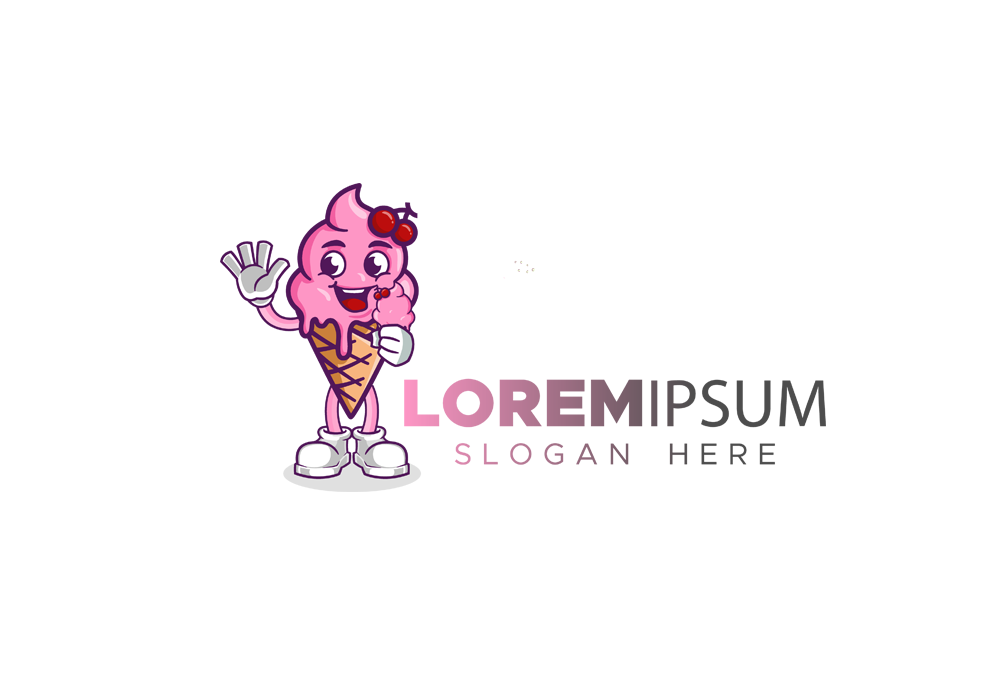 Ice Cream Mascot Logo Template
