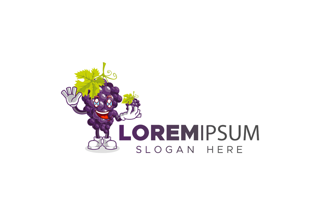 Grape Mascot Logo Template