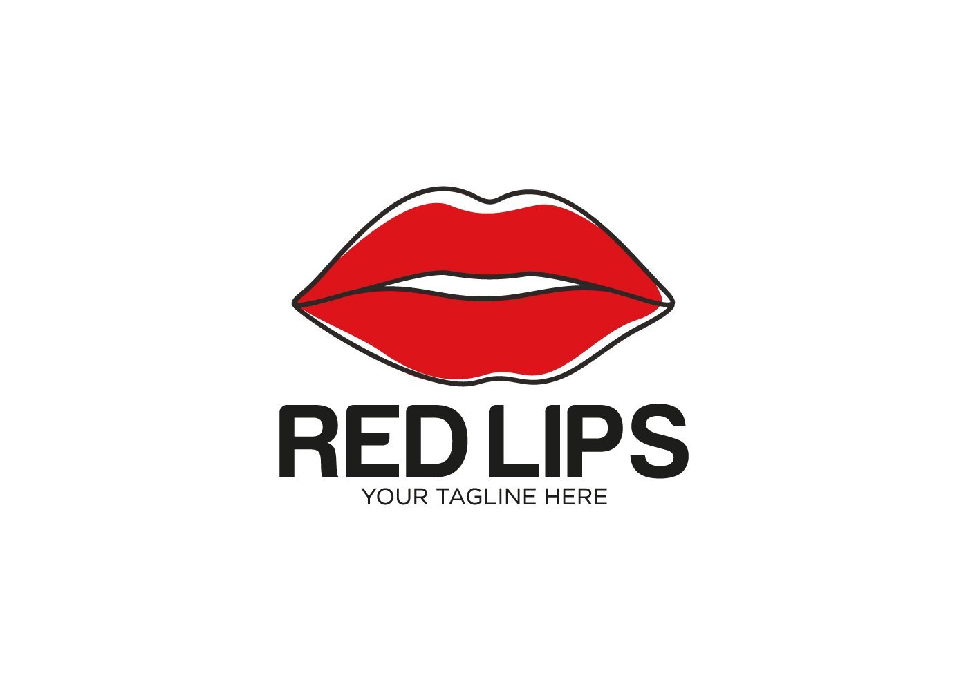 Template #172226 Lips Red Webdesign Template - Logo template Preview