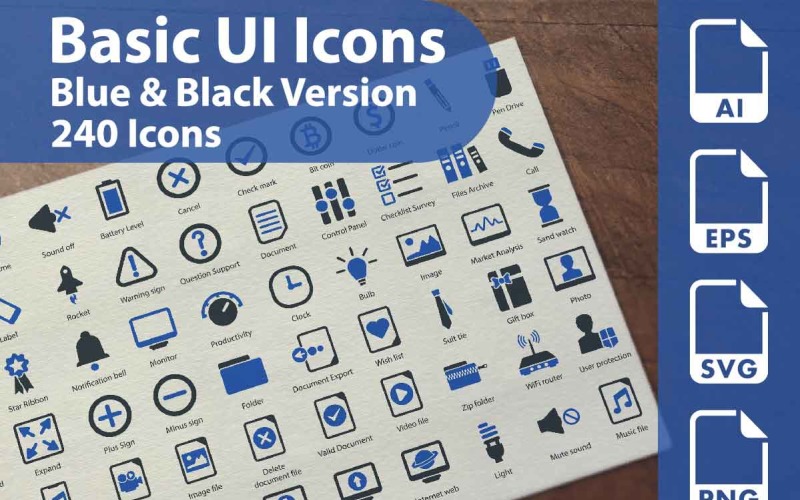 Basic UI Icons Icon Set