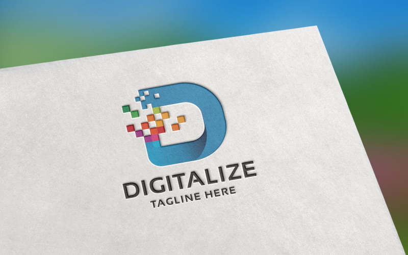 Digital D Letter Logo Logo Template