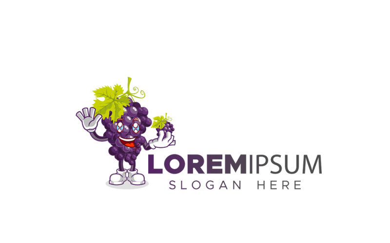 Grape Mascot Logo Template