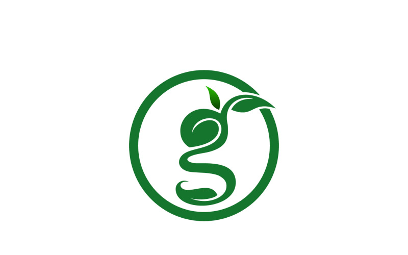 Green Letter G Logo Template With Leaf Icon