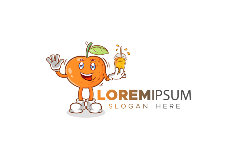 Orange Mascot Logo Template