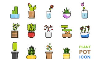 Plant Pot Iconset Template