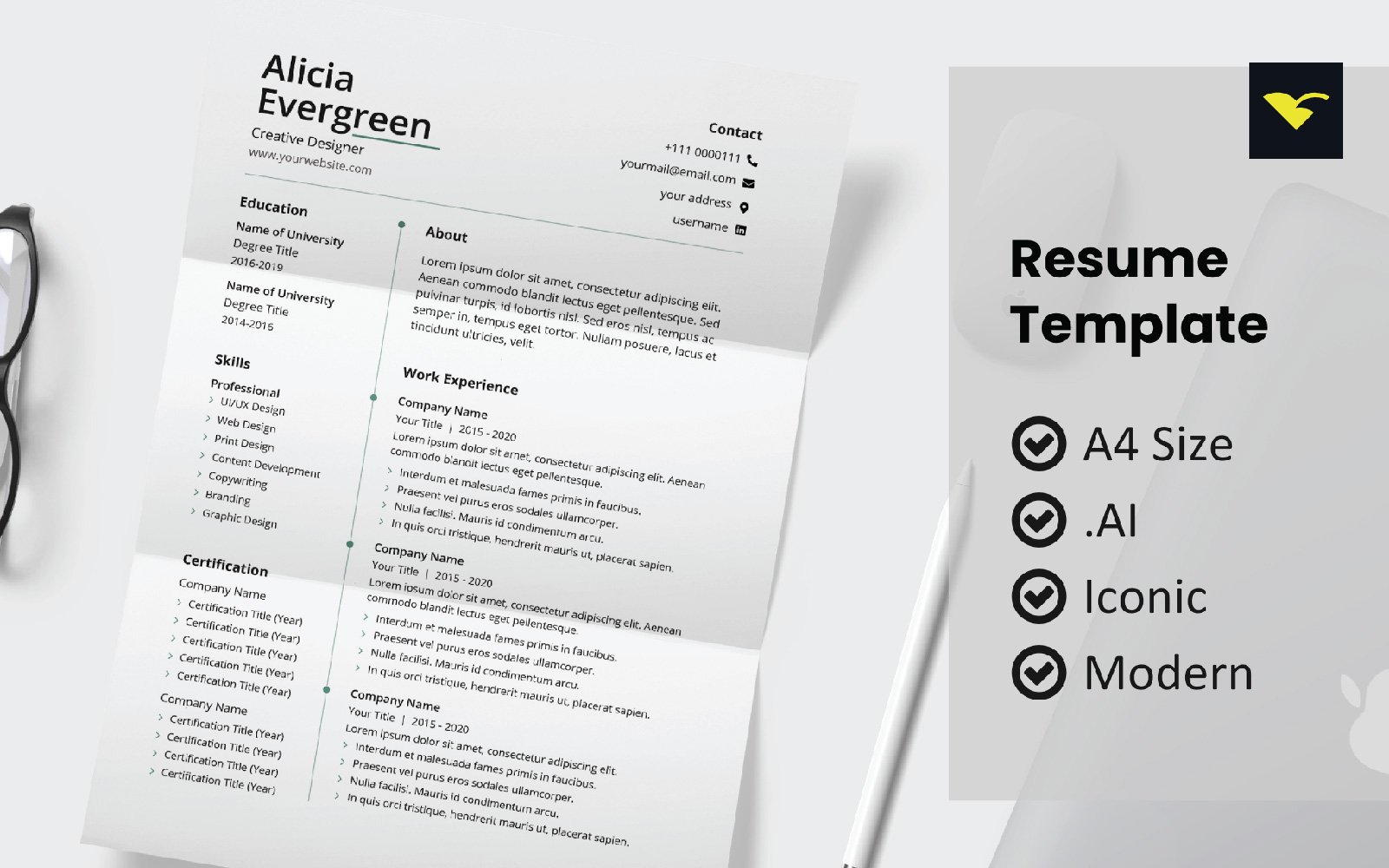 Kit Graphique #172302 Resume Template Divers Modles Web - Logo template Preview