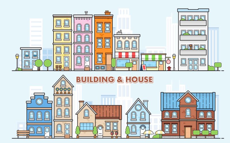 Building and House - Vector Images Vector Graphic
