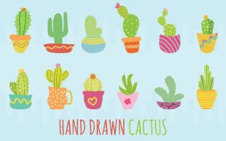 Cactus Hand Drawn - Vector Images