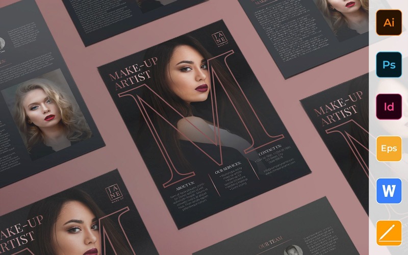 Creative Makeup Artist Flyer Corporate Template Corporate Identity