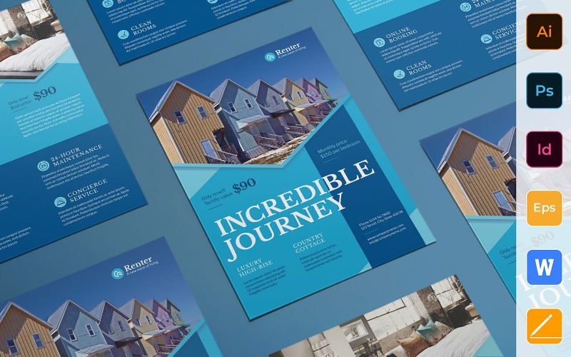 Professional Vacation Rental Flyer Corporate Template Corporate Identity