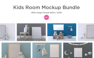 Kids Bedding Frames & Mockup Wall Set Vol - 2