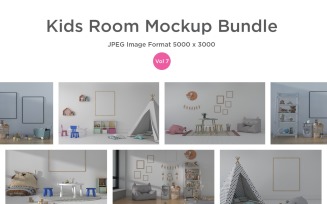 Kids Bedding, Frames & Mockup Wall Set Vol - 7