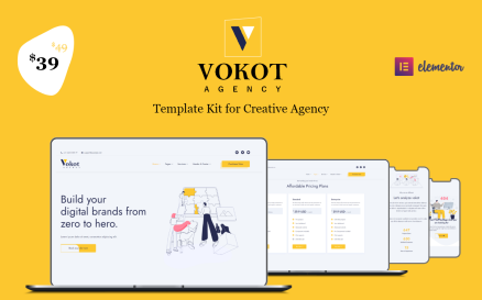 Vokot-Creative Digital Agency Elementor Template Kit Elementor Kit