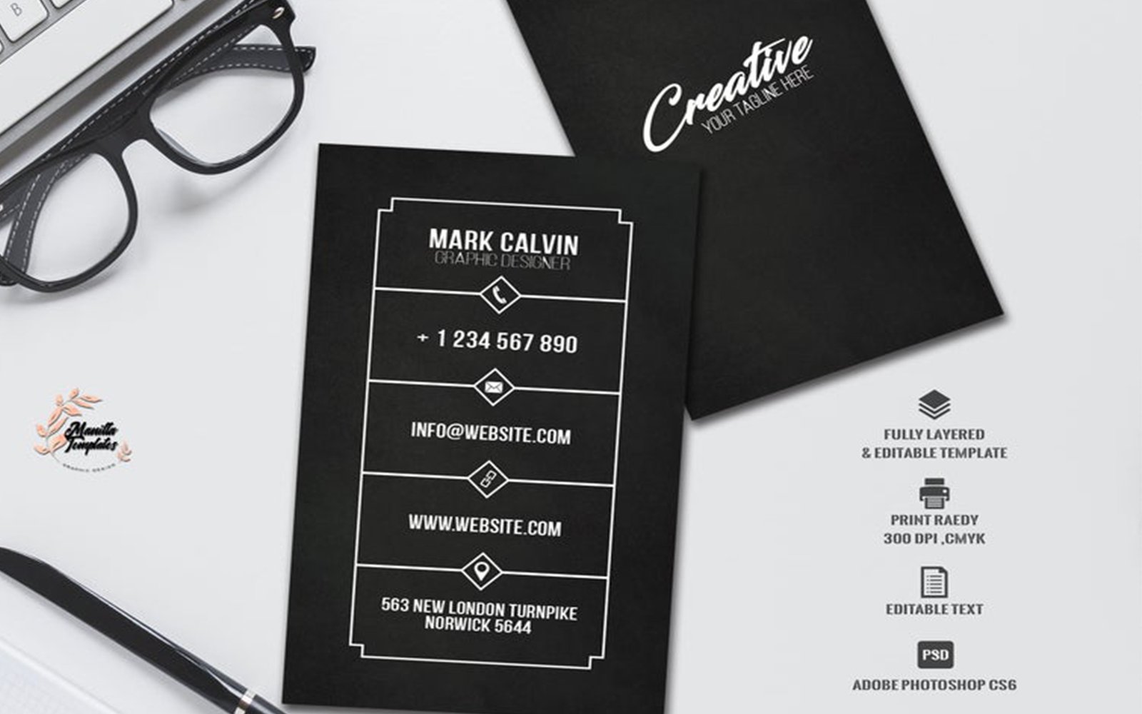 Template #172545 Card Black Webdesign Template - Logo template Preview