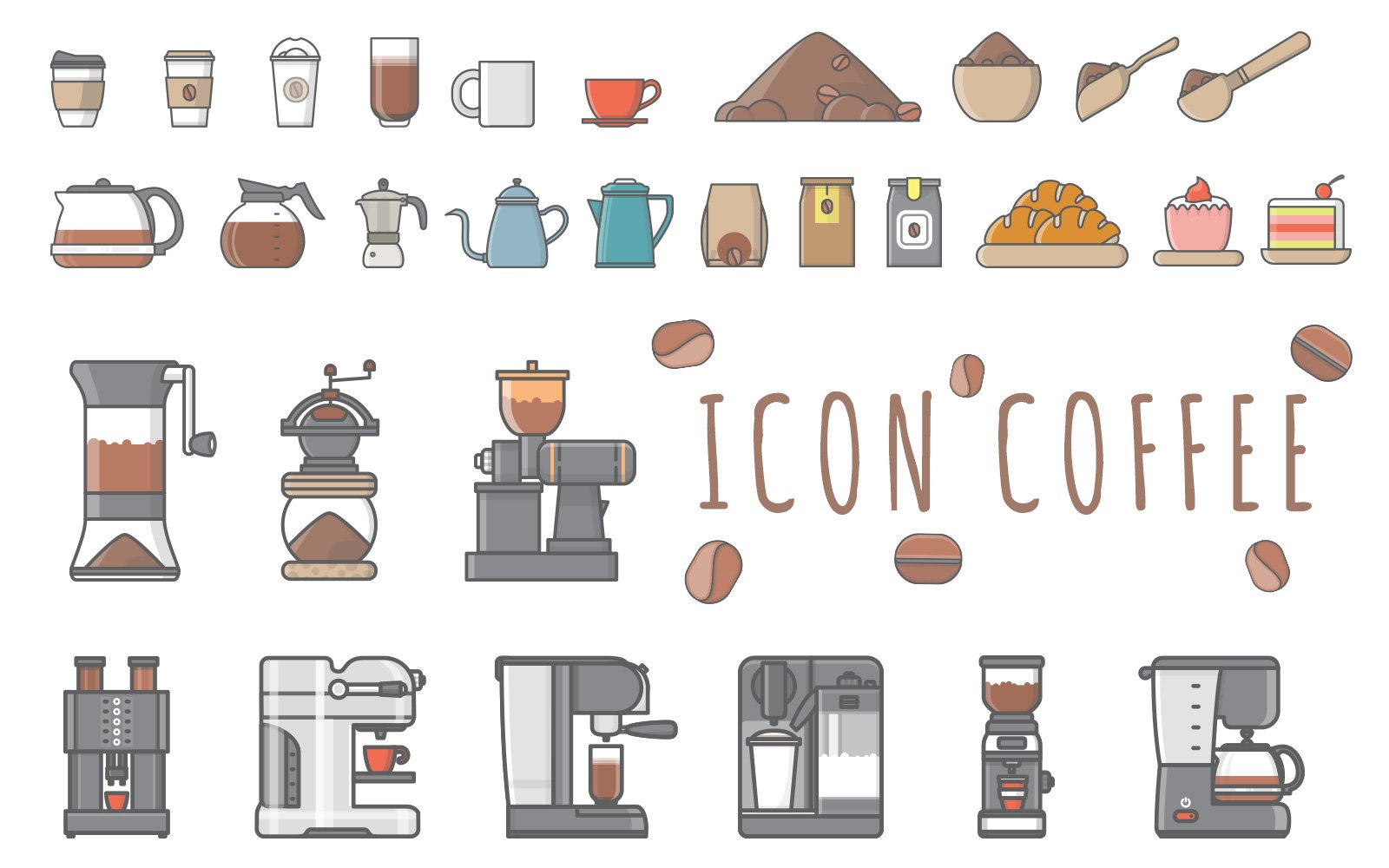 Kit Graphique #172578 Icon Coffee Divers Modles Web - Logo template Preview