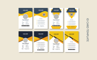 Id Card Layout with Yellow Accents Corporate Identity