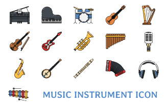 Music Instrument Iconset Template