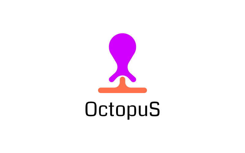 Octopus Rocket Logo Logo Template