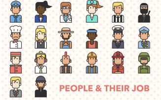 People Profession Iconset Template