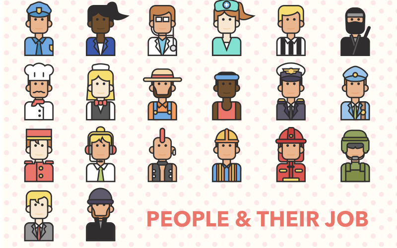 People Profession Iconset Template Icon Set