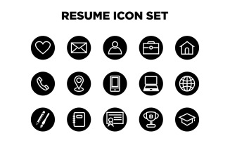 Resume Flat Icon Set