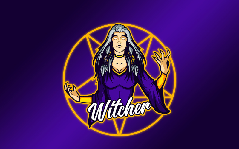 Anger of the Witch Lady 3 Mascot Logo template Logo Template