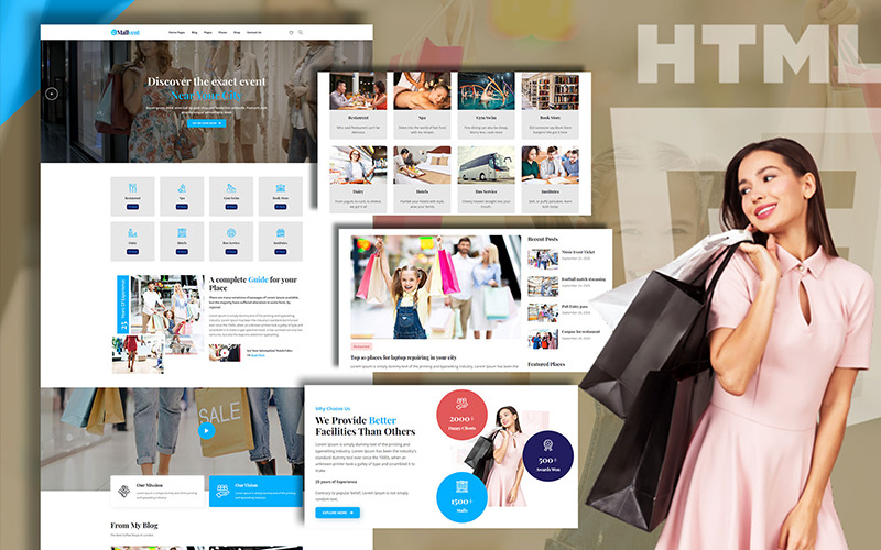 Mallvent Shopping Mall and Outlet Website template Website Template