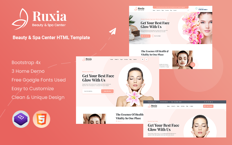 Ruxia - Beauty & Spa Center Website template Website Template