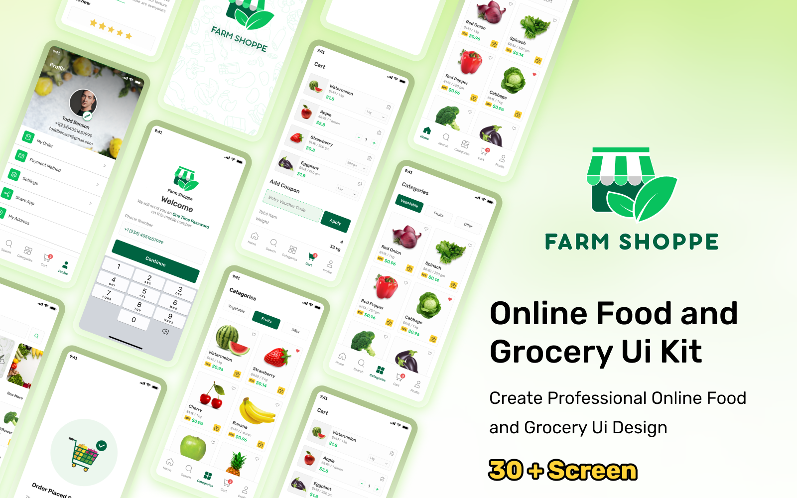 Online Food And Grocery Ui Kit | Mobile Application - Figma & PSD