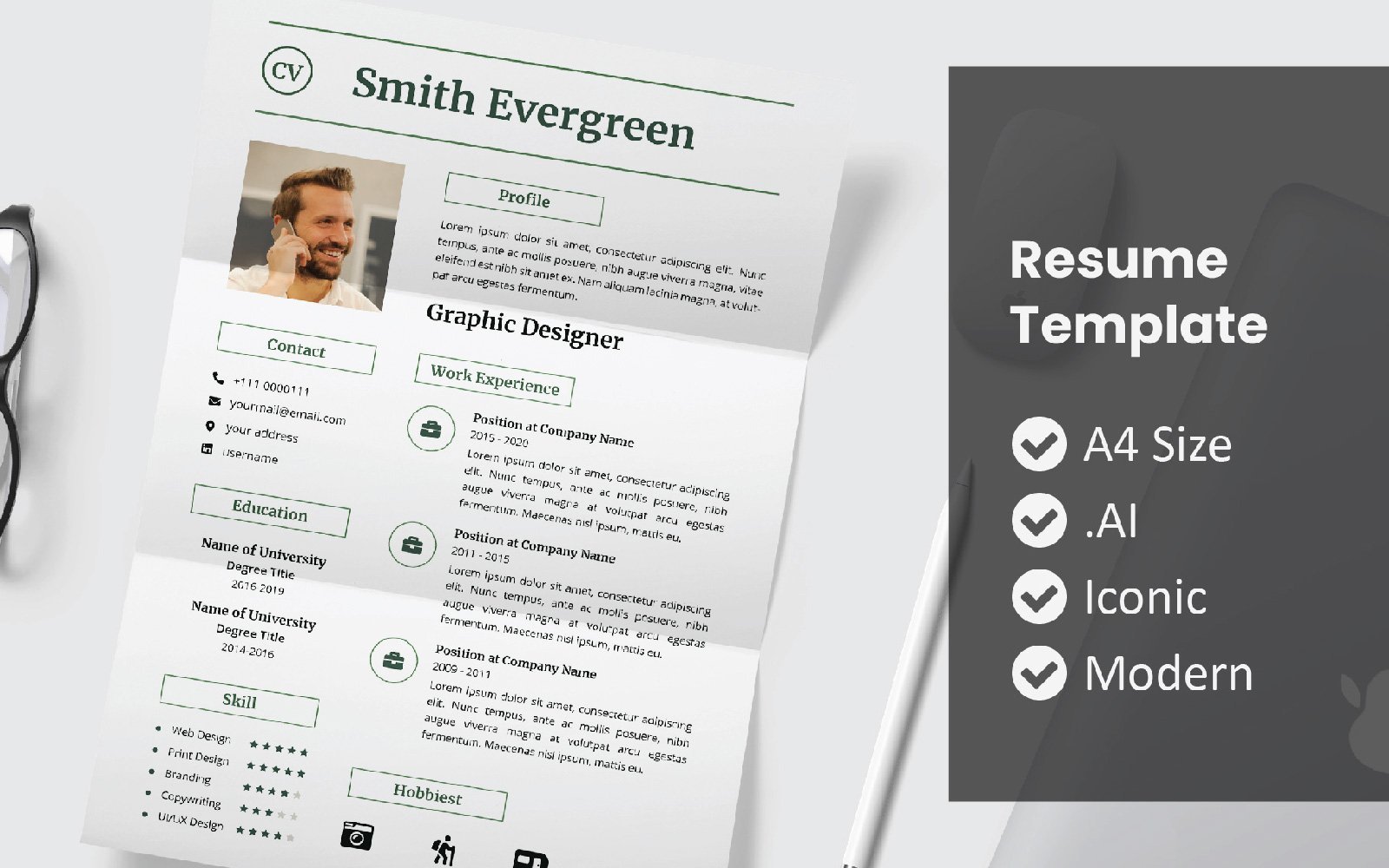 Kit Graphique #172786 Resume Template Divers Modles Web - Logo template Preview