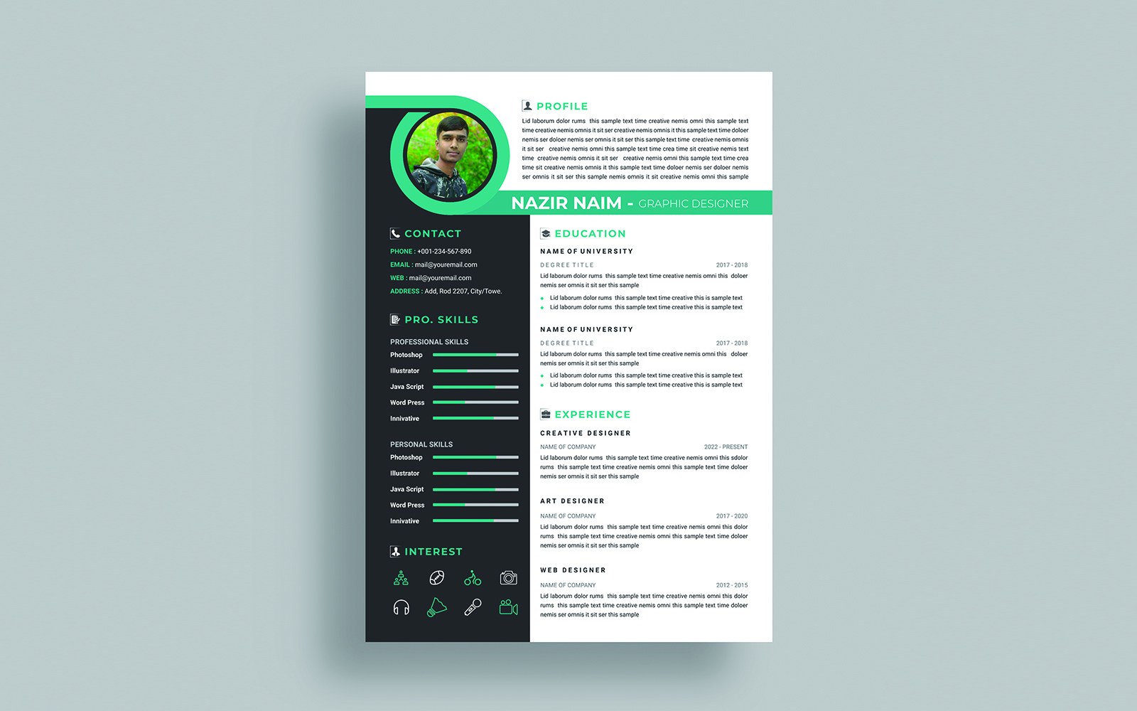 Template #172790 Resumeclean Cvcover Webdesign Template - Logo template Preview