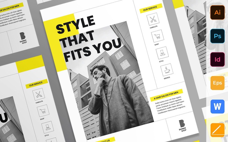 Ready-to-Use Barbershop Poster - Corporate Identity Template