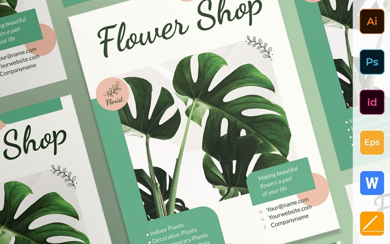 Ready-to-use Flower Shop Poster Corporate identity template Corporate Identity