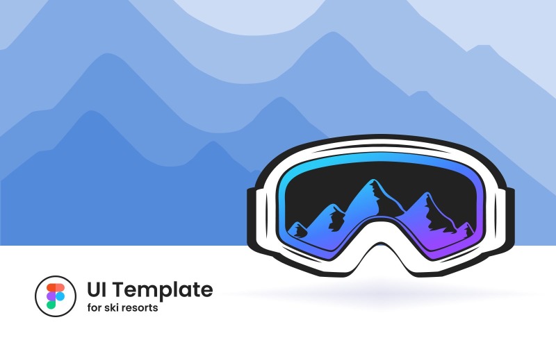 Ski-Book - Ski Booking Minimal Landing Page UI Template UI Element