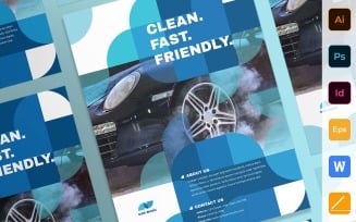 Creative Car Wash Poster Corporate Identity Template