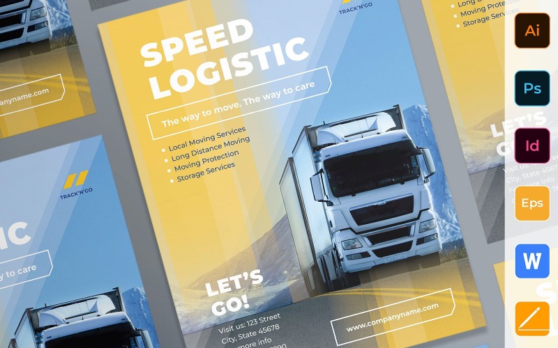 Multipurpose Trucking Logistic Poster Corporate Template Corporate Identity